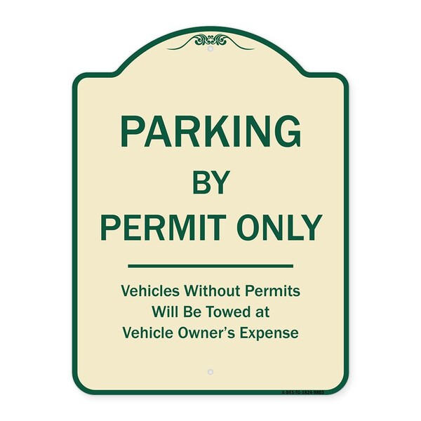 Signmission Designer Series-Parking By Permit Vehicles Without Permits Towed Vehic, 24" x 18", TG-1824-9803 A-DES-TG-1824-9803 - main